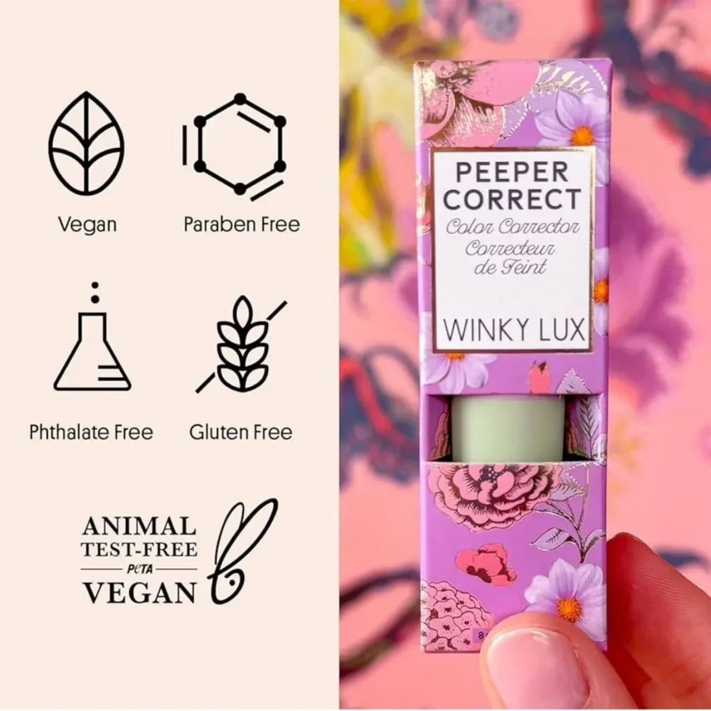 NIB Winky Lux Peeper Correct Green Color Corrector - Neutralizes Redness